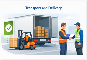 Lasting, transport og bekreftelse av vellykket levering